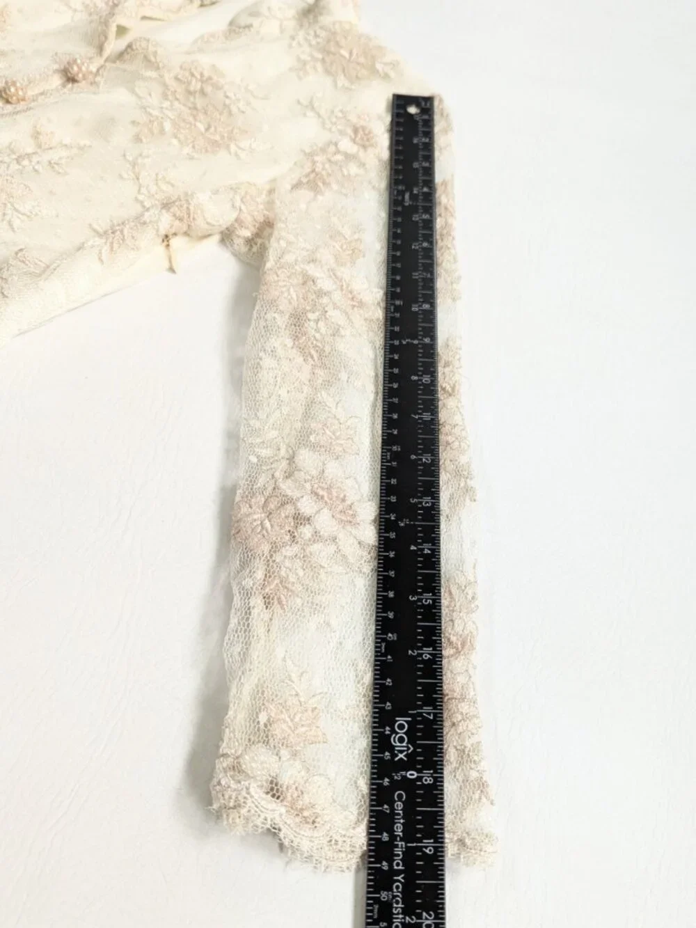 Vintage Handmade Short Lace Wedding Dress With Beading & Crystals Size S Ivory - Picture 15 of 17